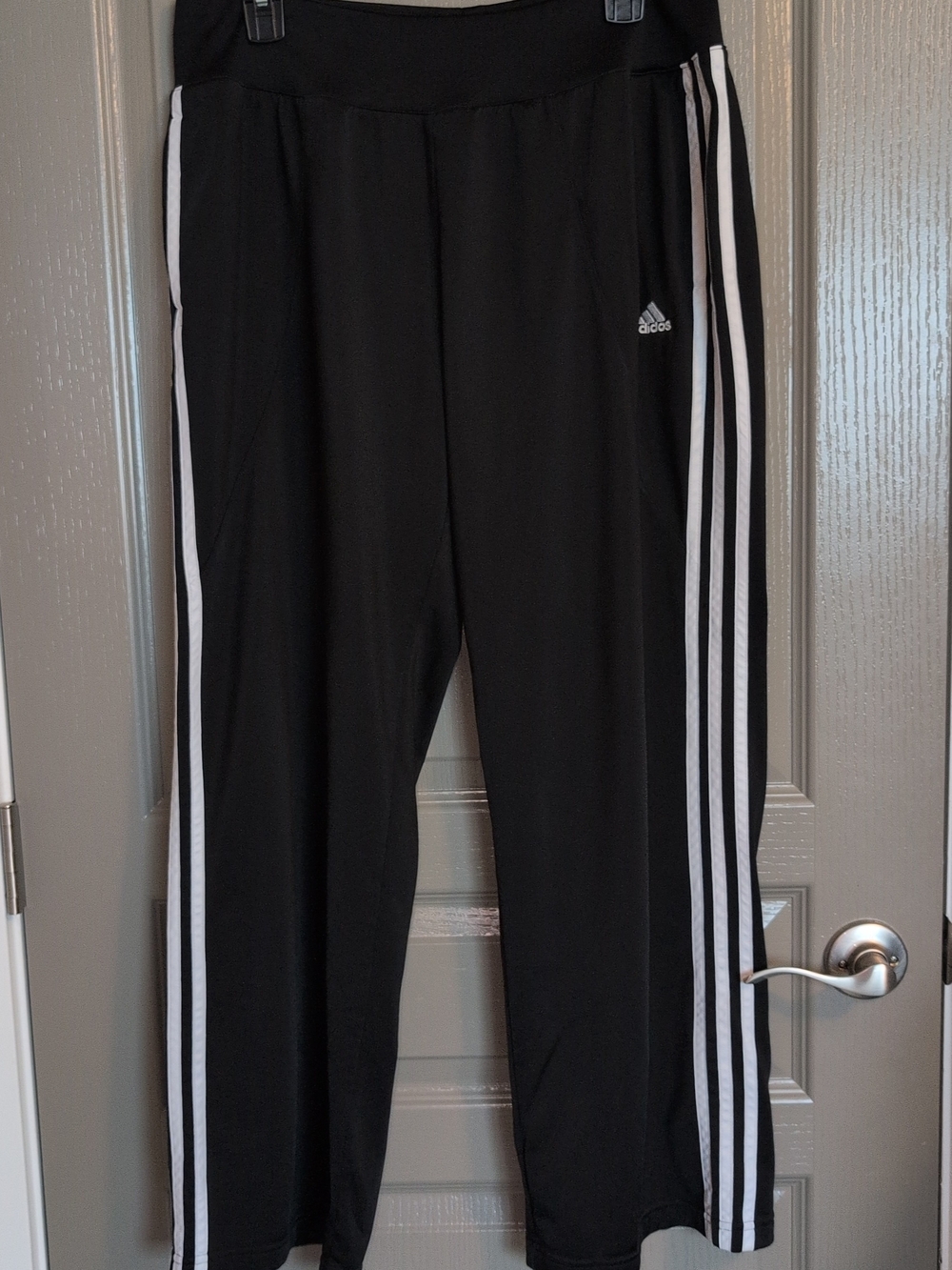 adidas Black Joggers with White Side Stripes - Kids